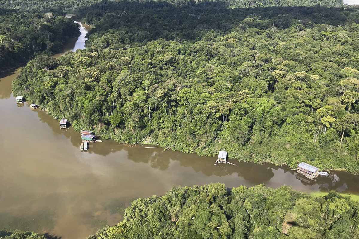 Toxic mine spill into a river